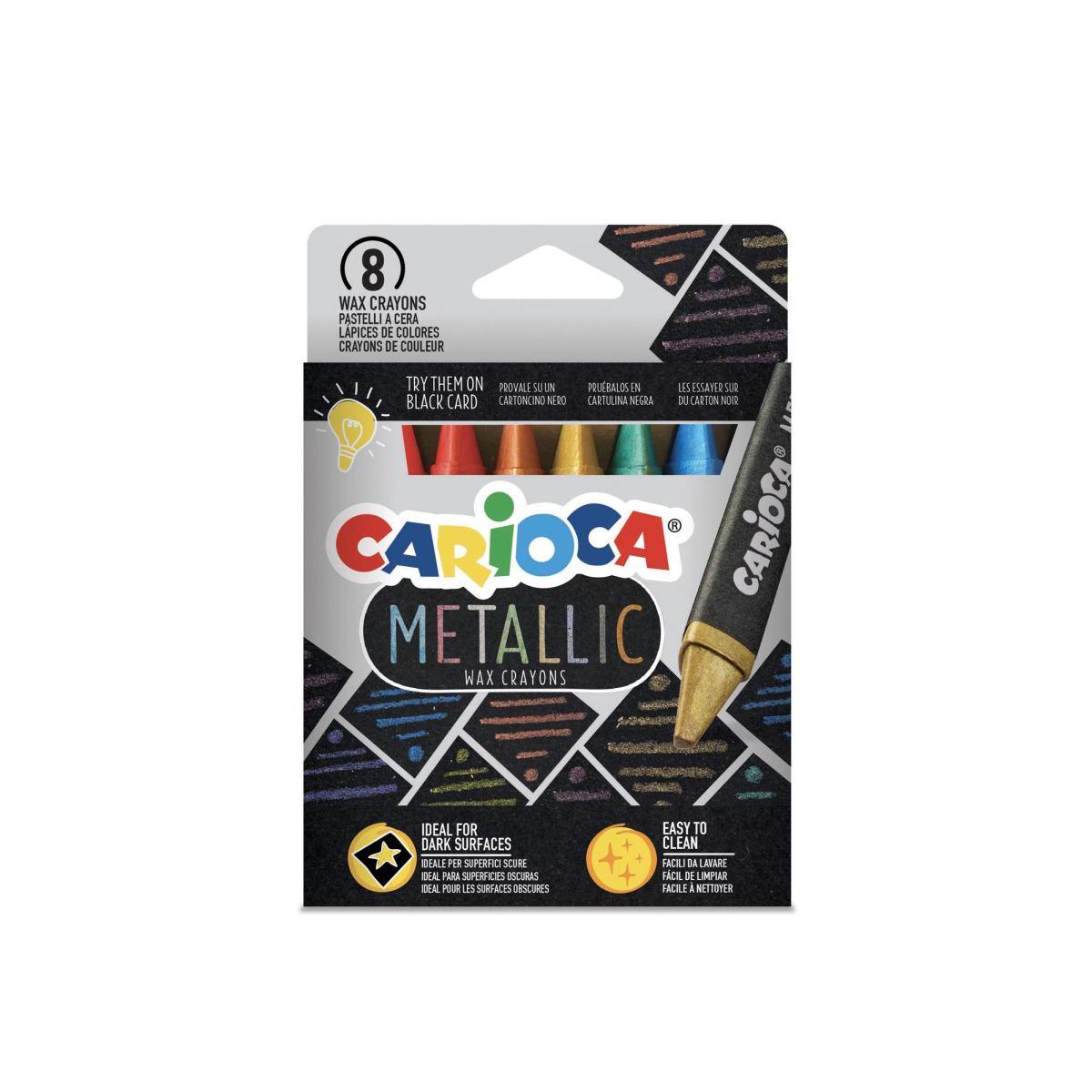 Carioca metallic pastelli a cera da 8pz