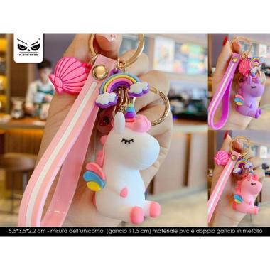Portachiavi unicorno in pvc