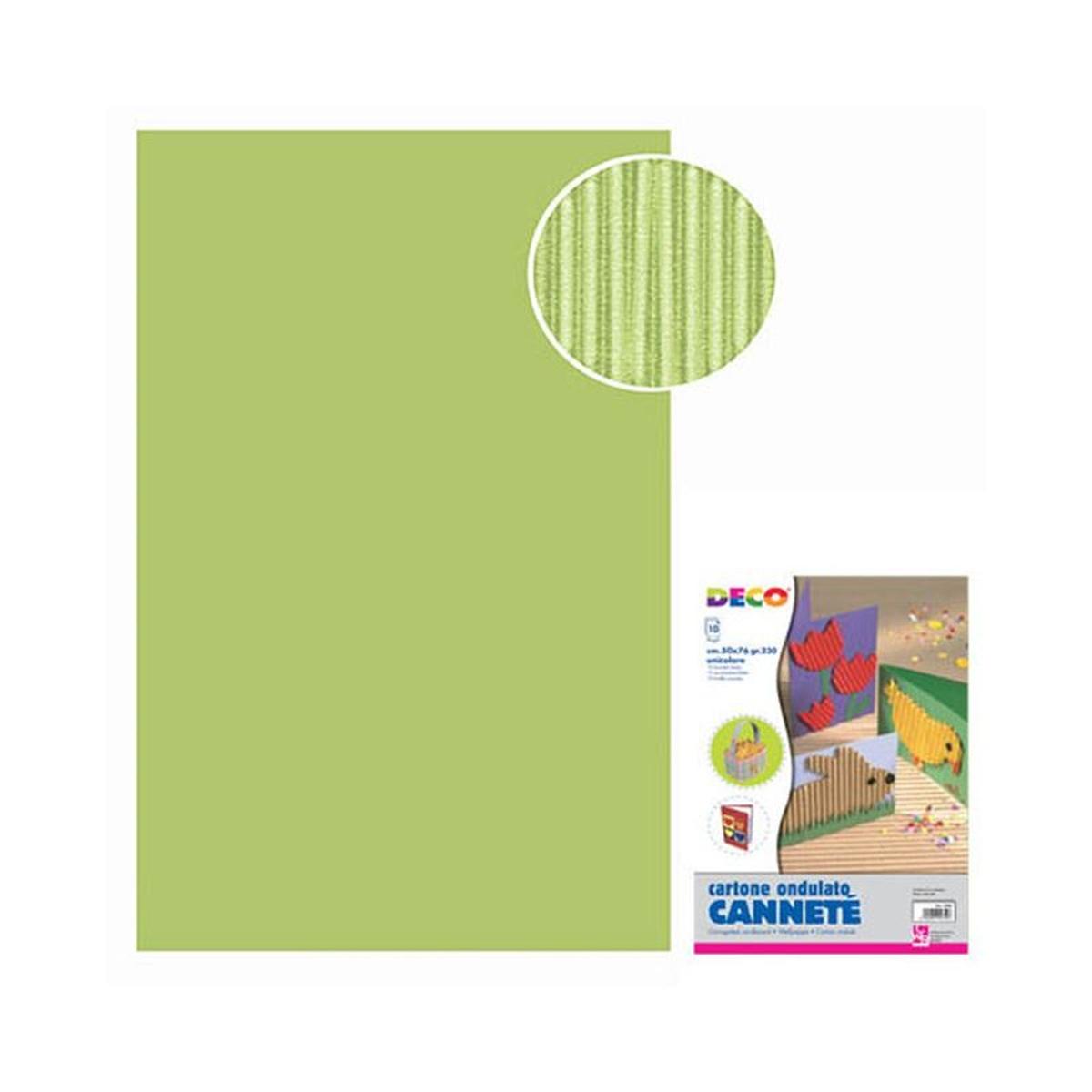 Cartoncino ondulato 50x70 fg.10 verde ch