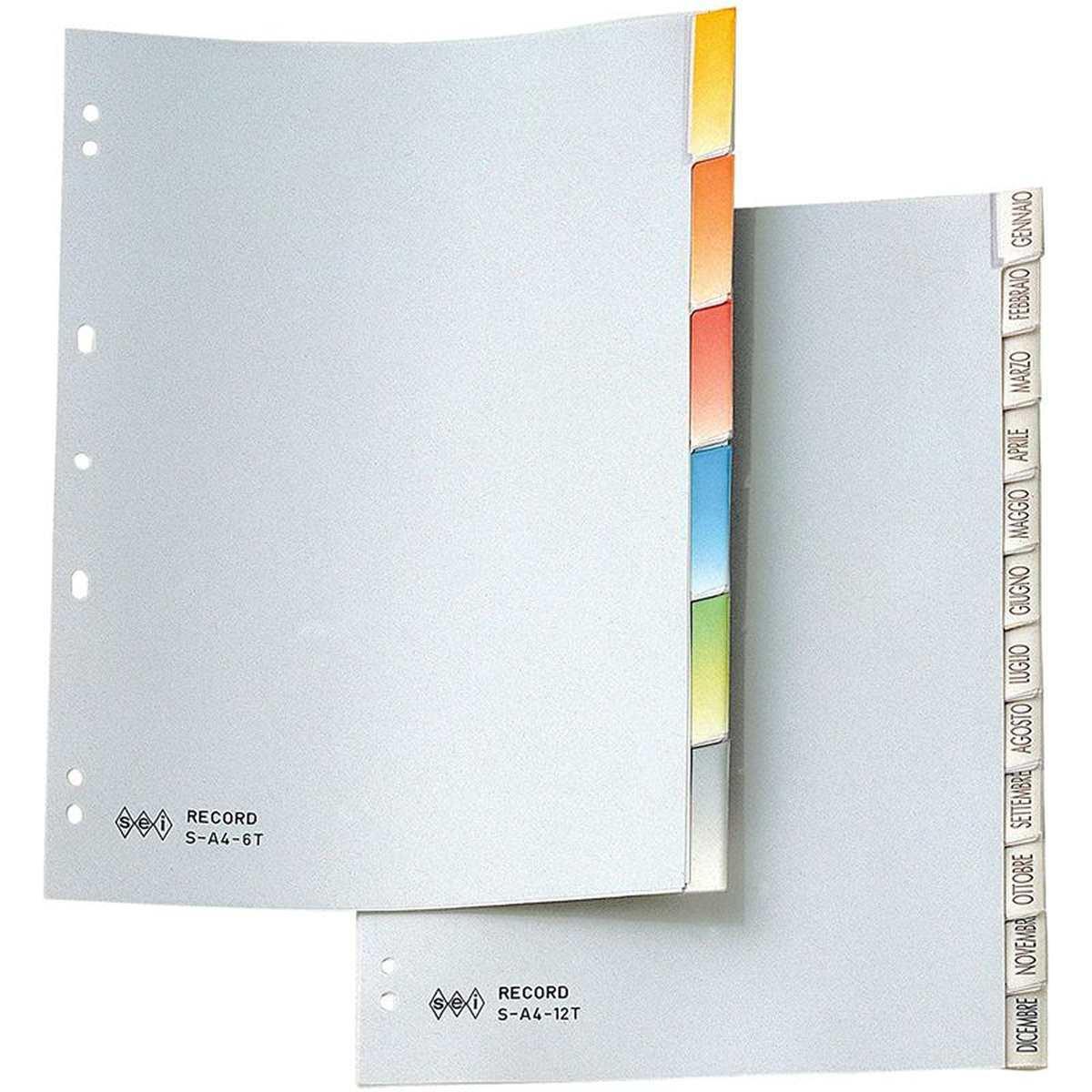 Separatori s a4 12t. c/etichette interc.