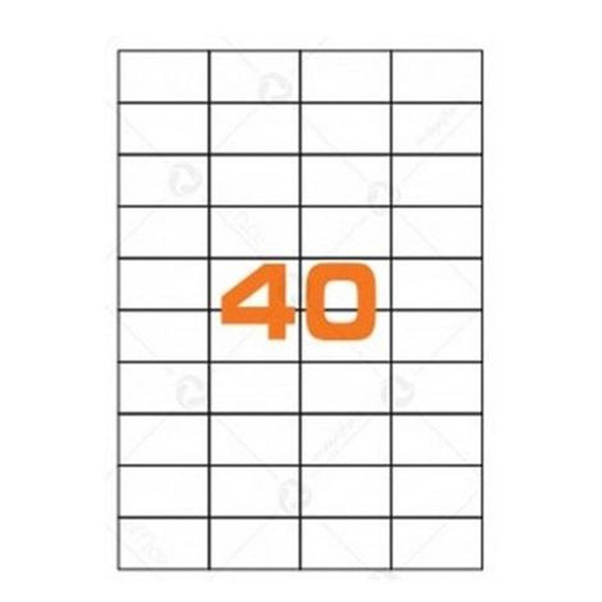 Cf.40 etichette ades. form. a4 52.5x29.7 senza marg.