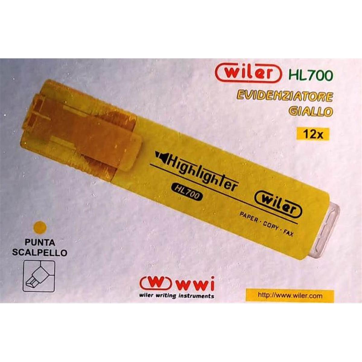 Evidenziatori hl700  pz.12 giallo