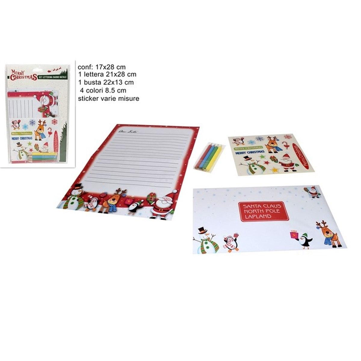 Letterina babbo natale c/4 colori e stickers