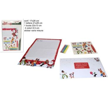 Letterina babbo natale c/4 colori e stickers
