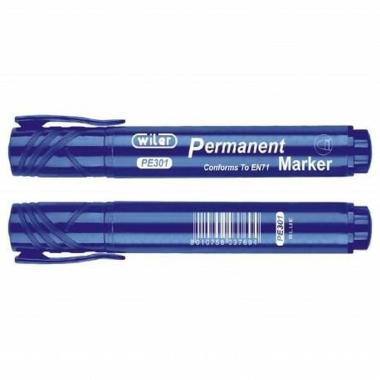 Marcatore permanente blu punta tonda pz12