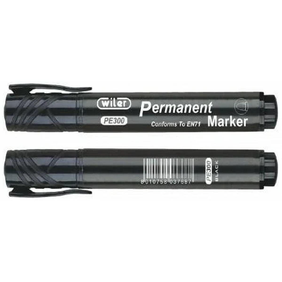 Marcatore permanente nero punta tonda pz12