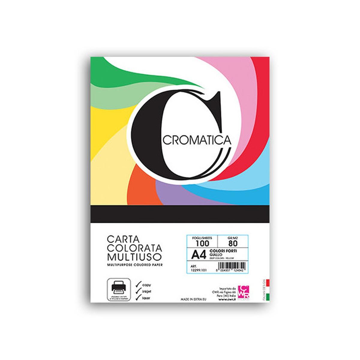 Carta a4 80gr col. forti ass. 100fg cromatica