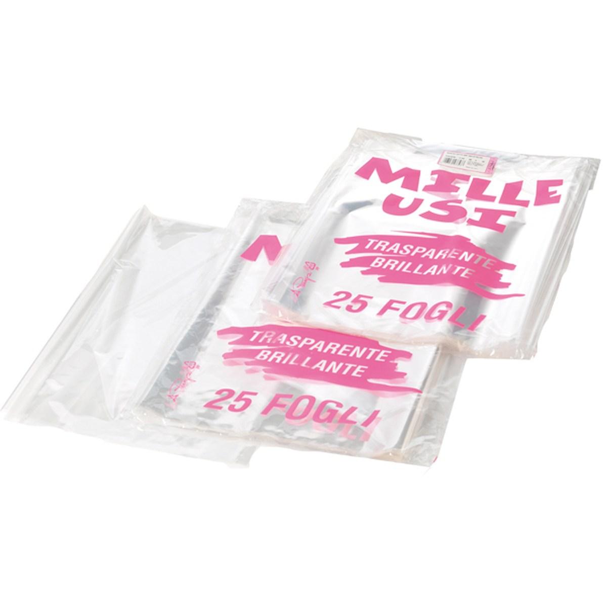 Fogli cellophane 100x130 neutro fg.25