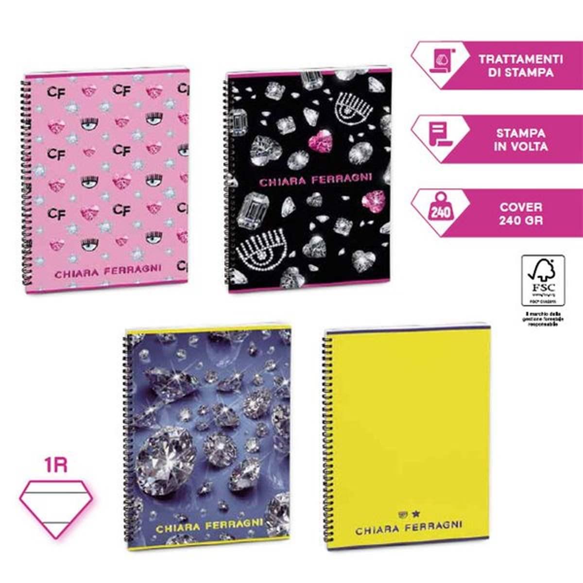 Quaderno a5 spiralato chiara ferragni 5m