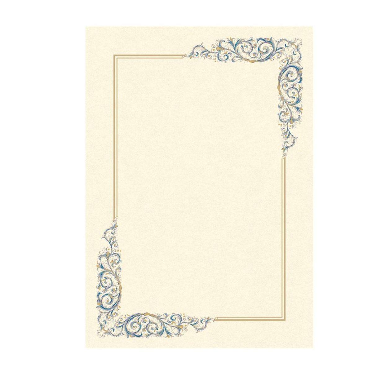 Diploma pergamena avorio con decoro a4 cf10