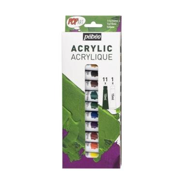 Tempera acrilica 11col 10ml +1 col 15ml