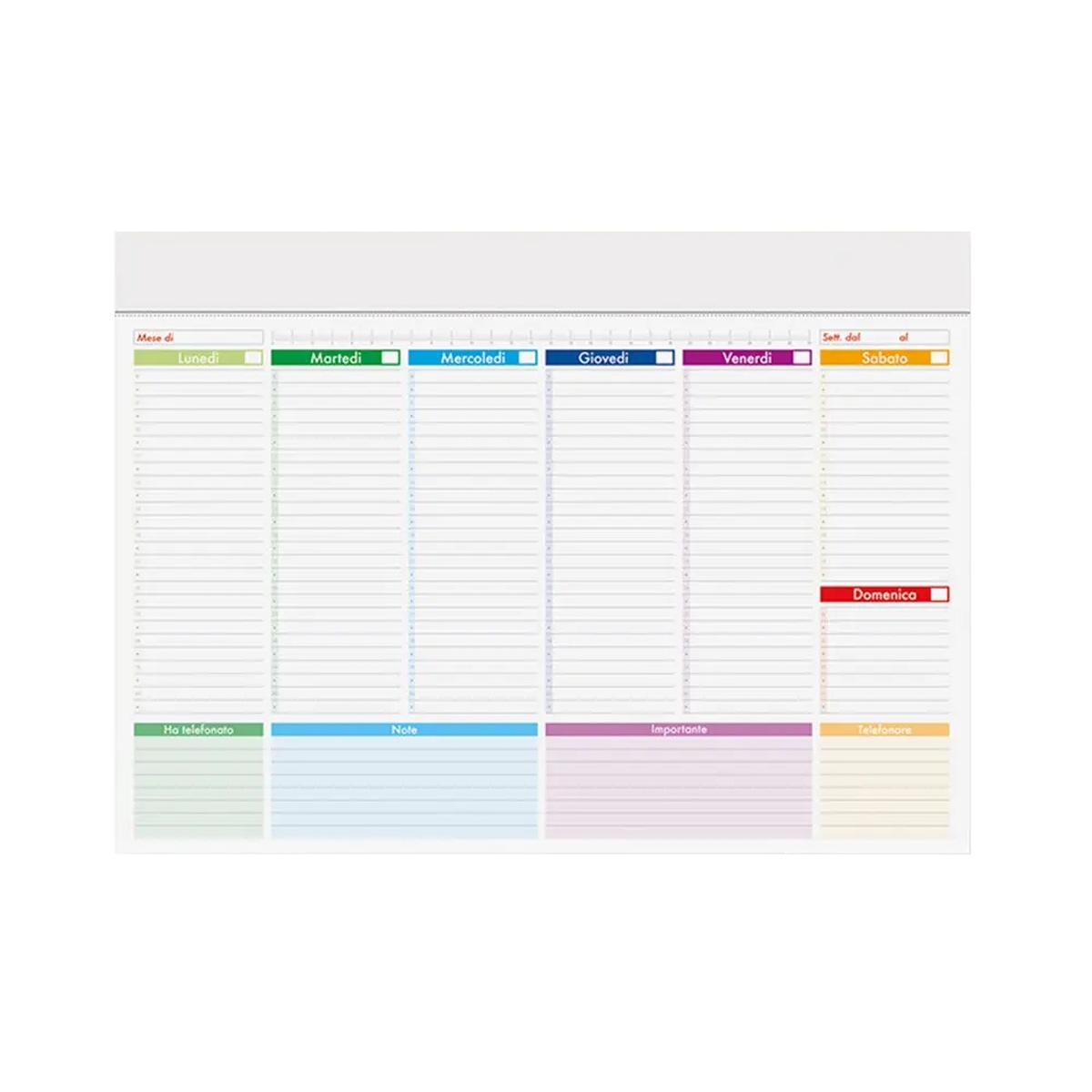 Planning da tavolo settimanale  a4
