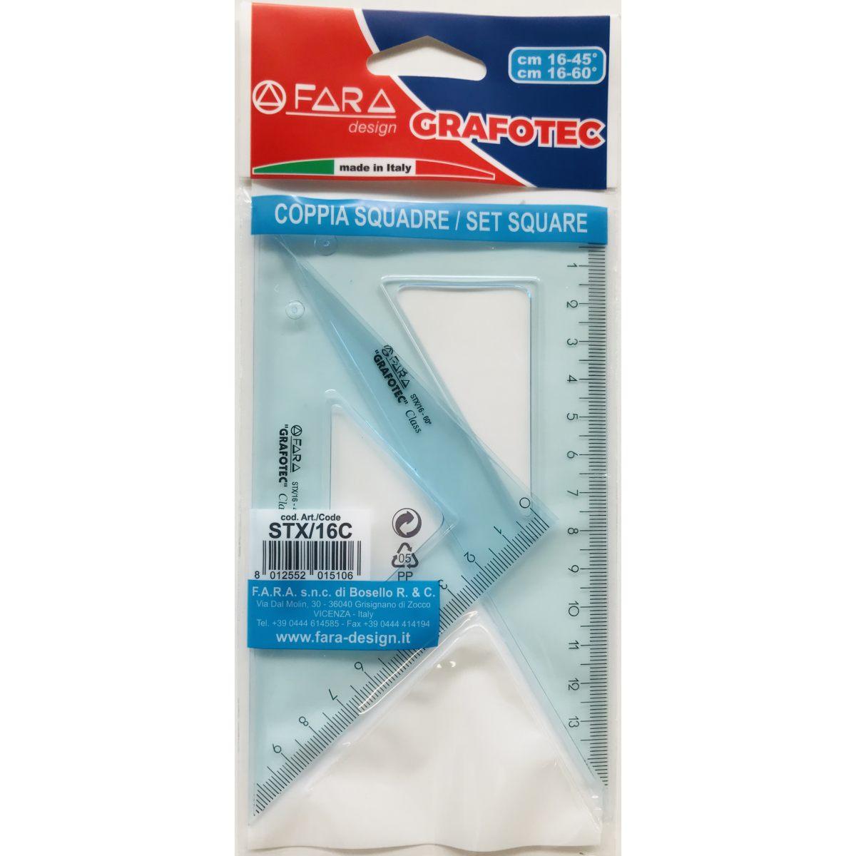 Coppia squadra grafotec 16 cm