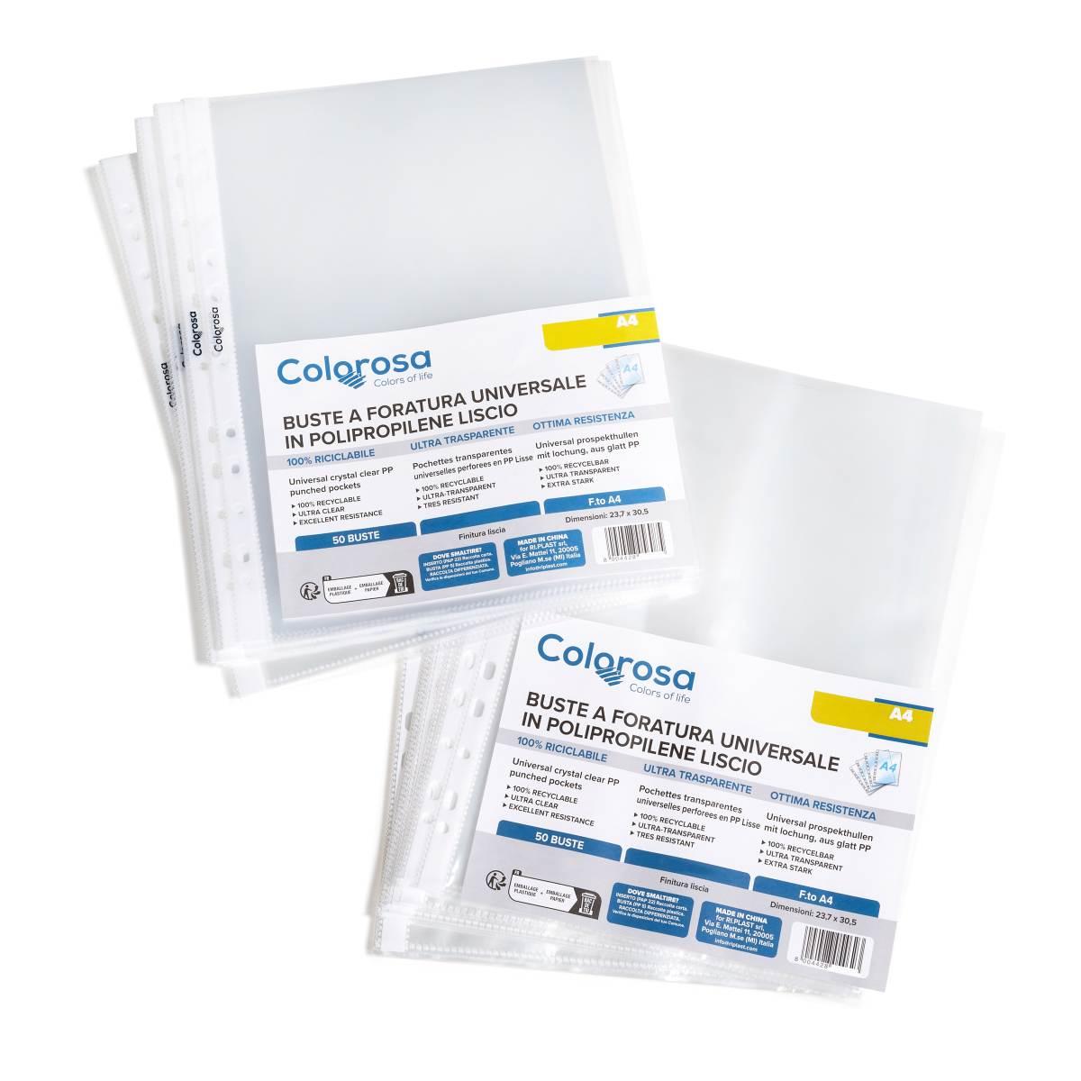 Buste forate a4 colorosa liscio extreme cf 50