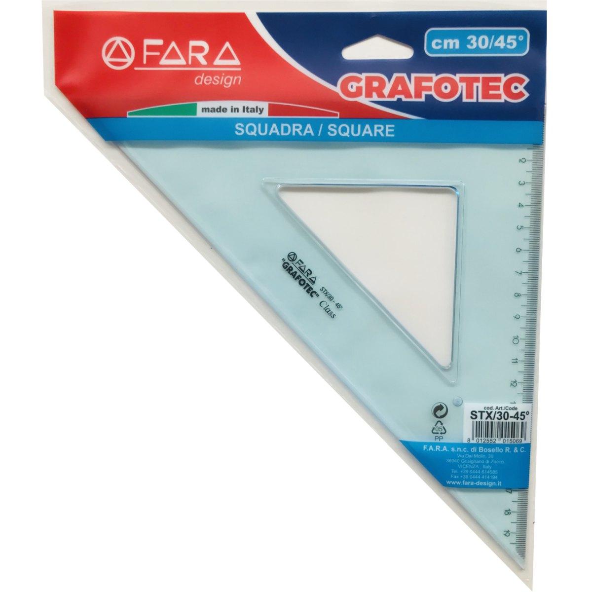 Squadra grafotec 16cm 45°