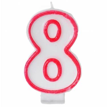 Candela rossa num 8