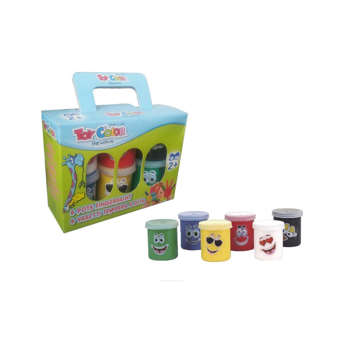 Valigetta 6 vasetti colori a dita 80ml