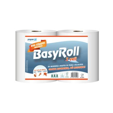 Coppia rotolone asciugatutto 800 strappi basyroll