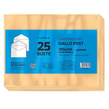 BUSTE GIALLO POSTA 18X24 25pz