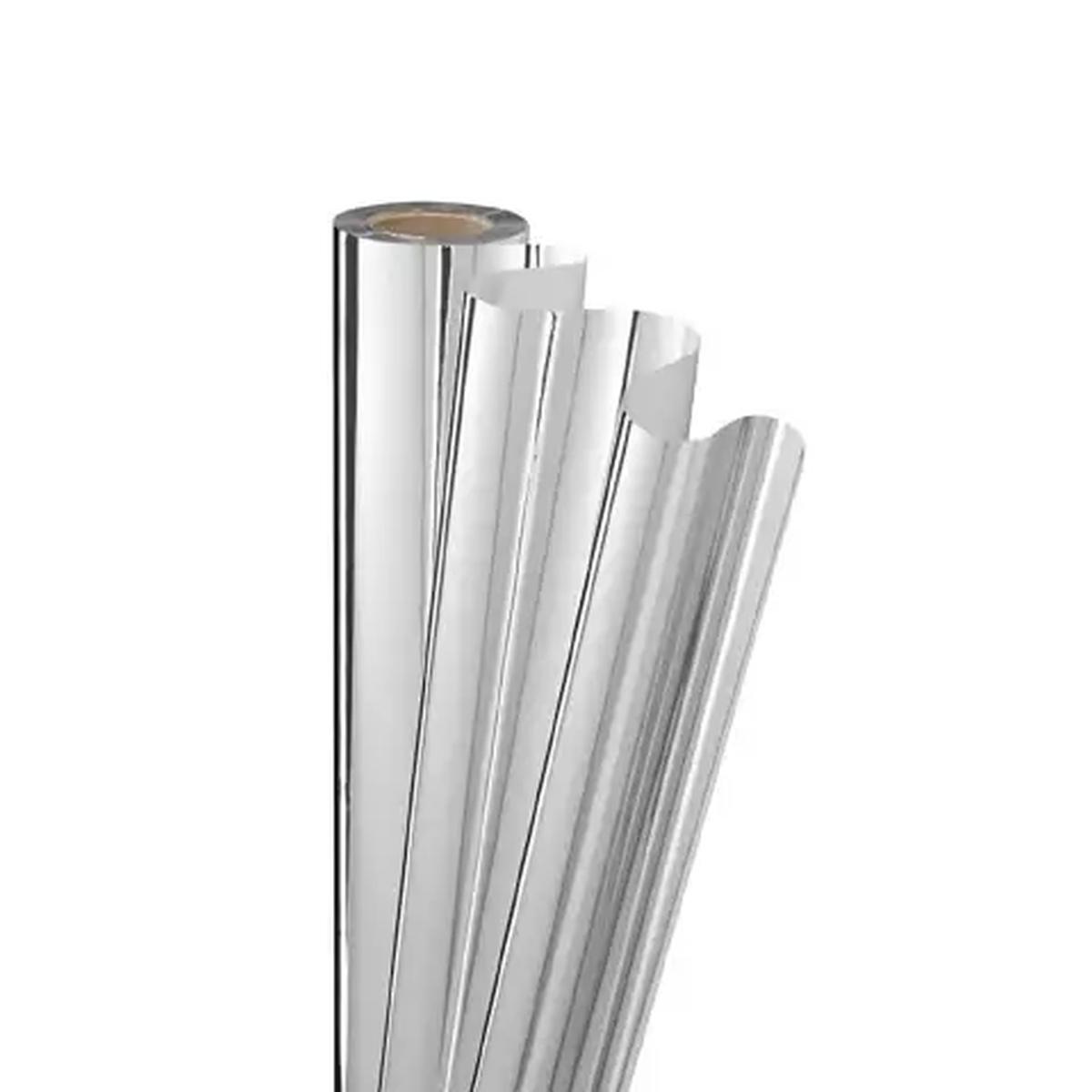 Rotolo carta metalliz argento 70x1,5mt