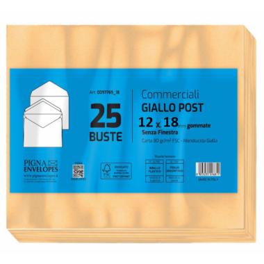 BUSTE GIALLO POSTA 12X18 cf25
