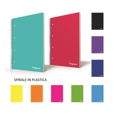 Maxi quaderno spiralato colorosa forato 80fg 5mm