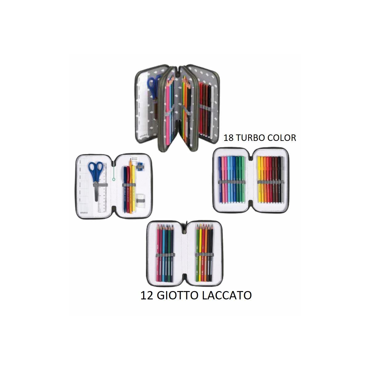 Astuccio 3zip bkl colorosa 12+18 giotto