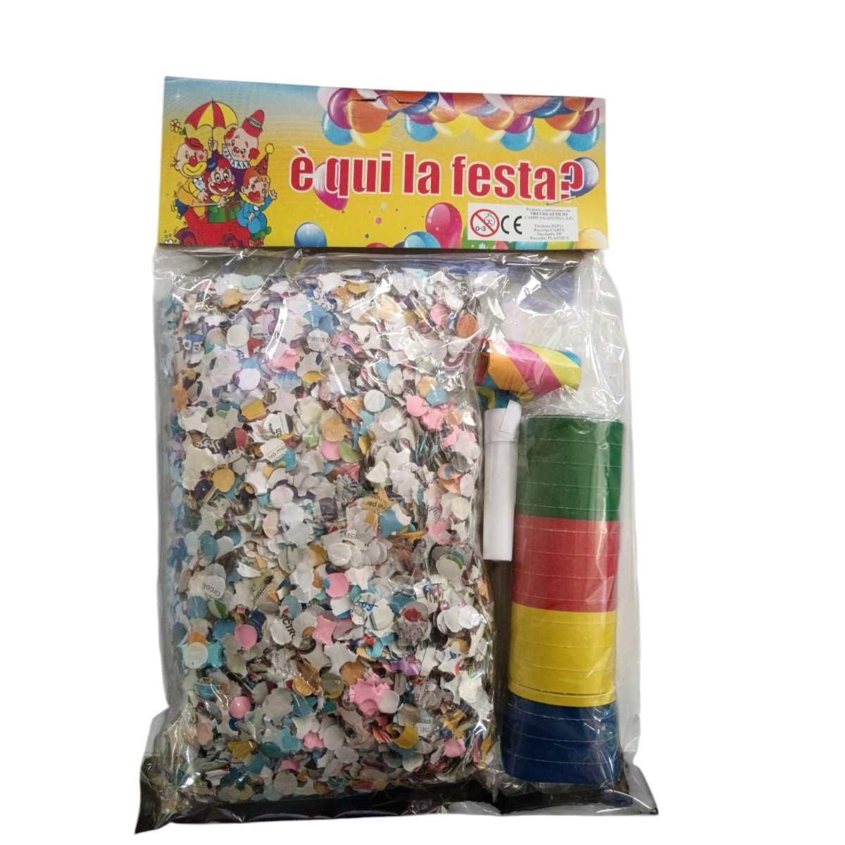 Set 3 pz acc. carnevale coriandoli lingua stella