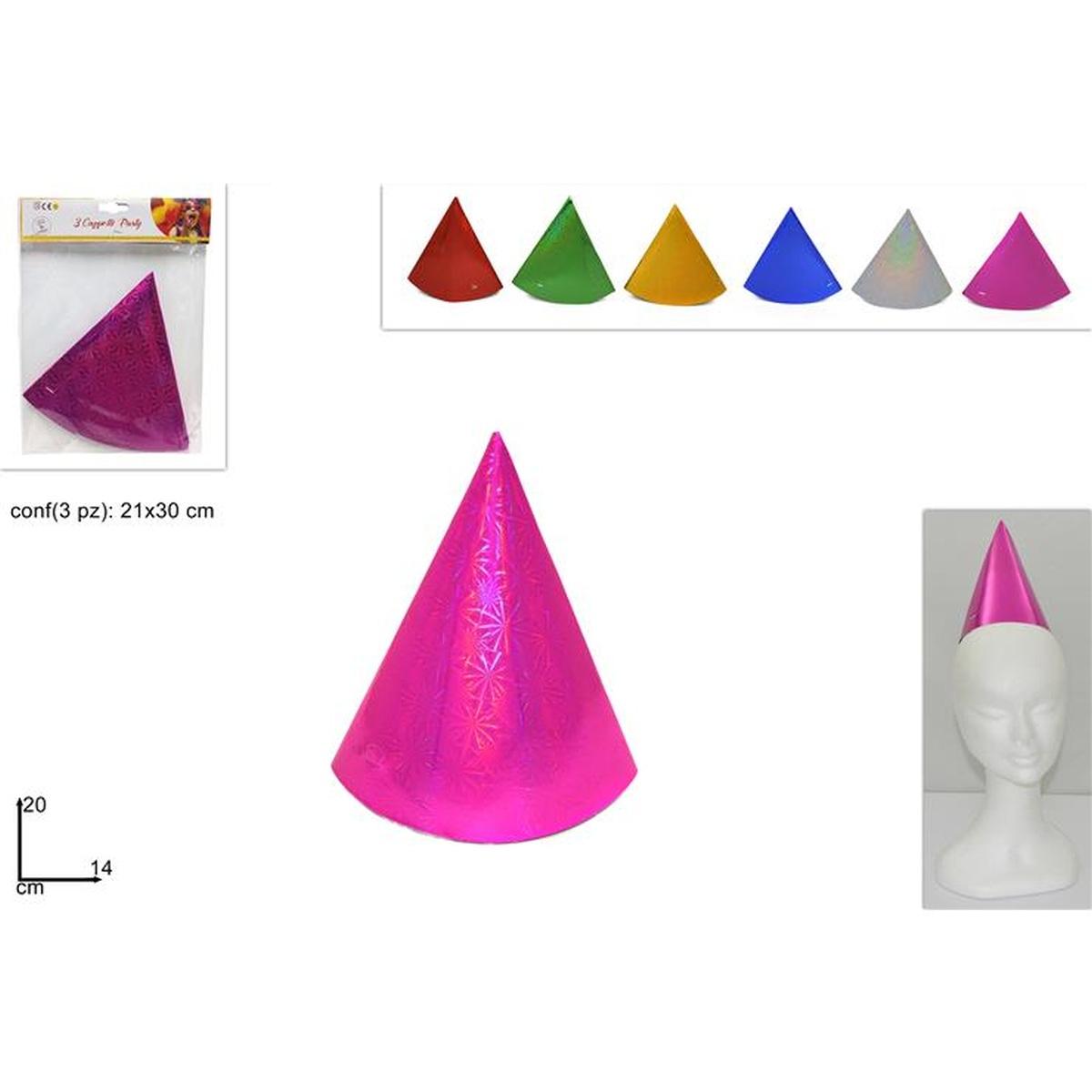 Set 3 cappelli party 20cm