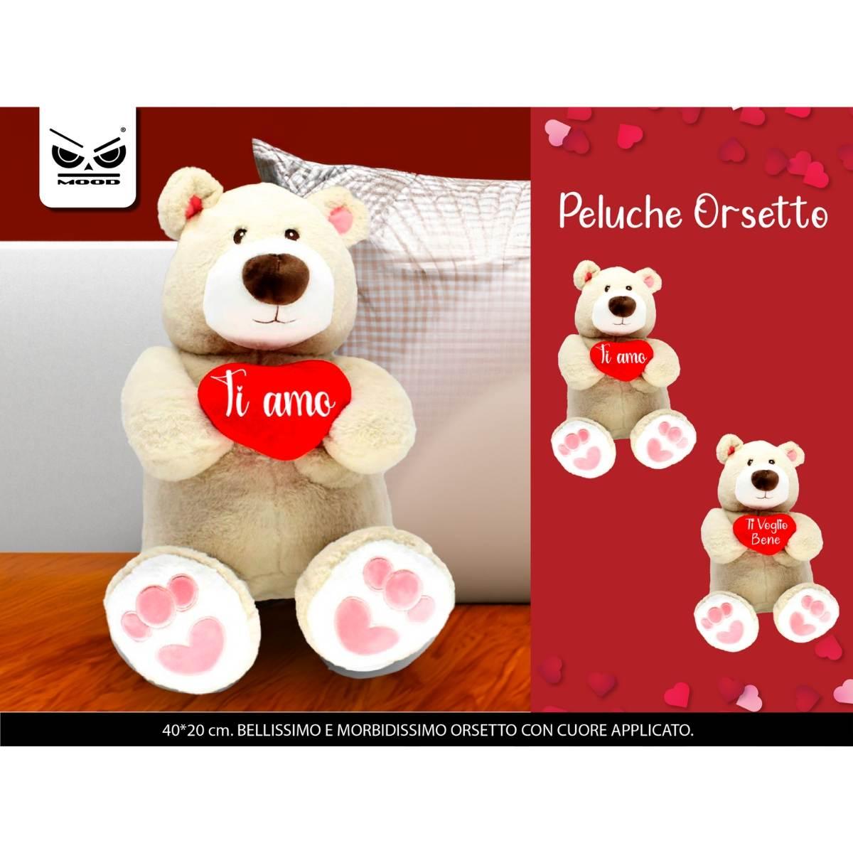 Peluche orso cuore mis.m.