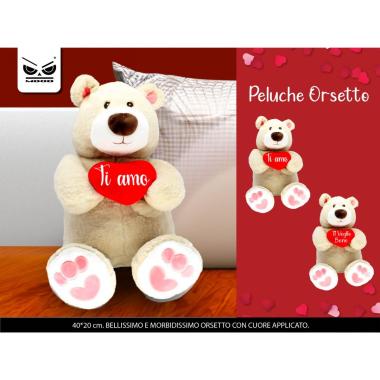 Peluche orso cuore mis.m.