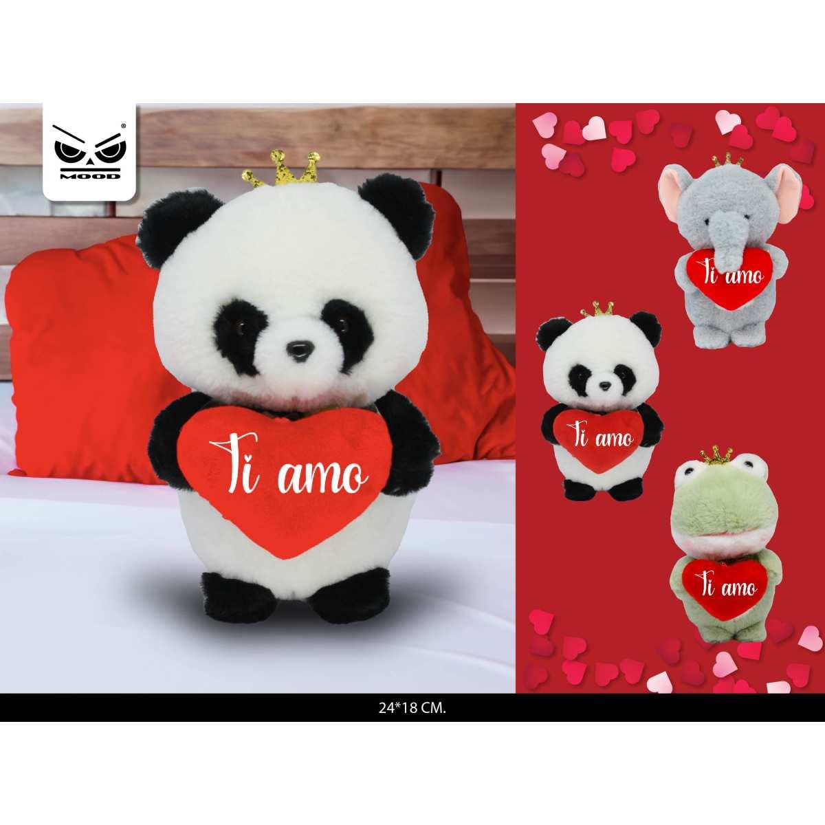 Peluche animale corona con cuore