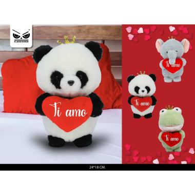 Peluche animale corona con cuore