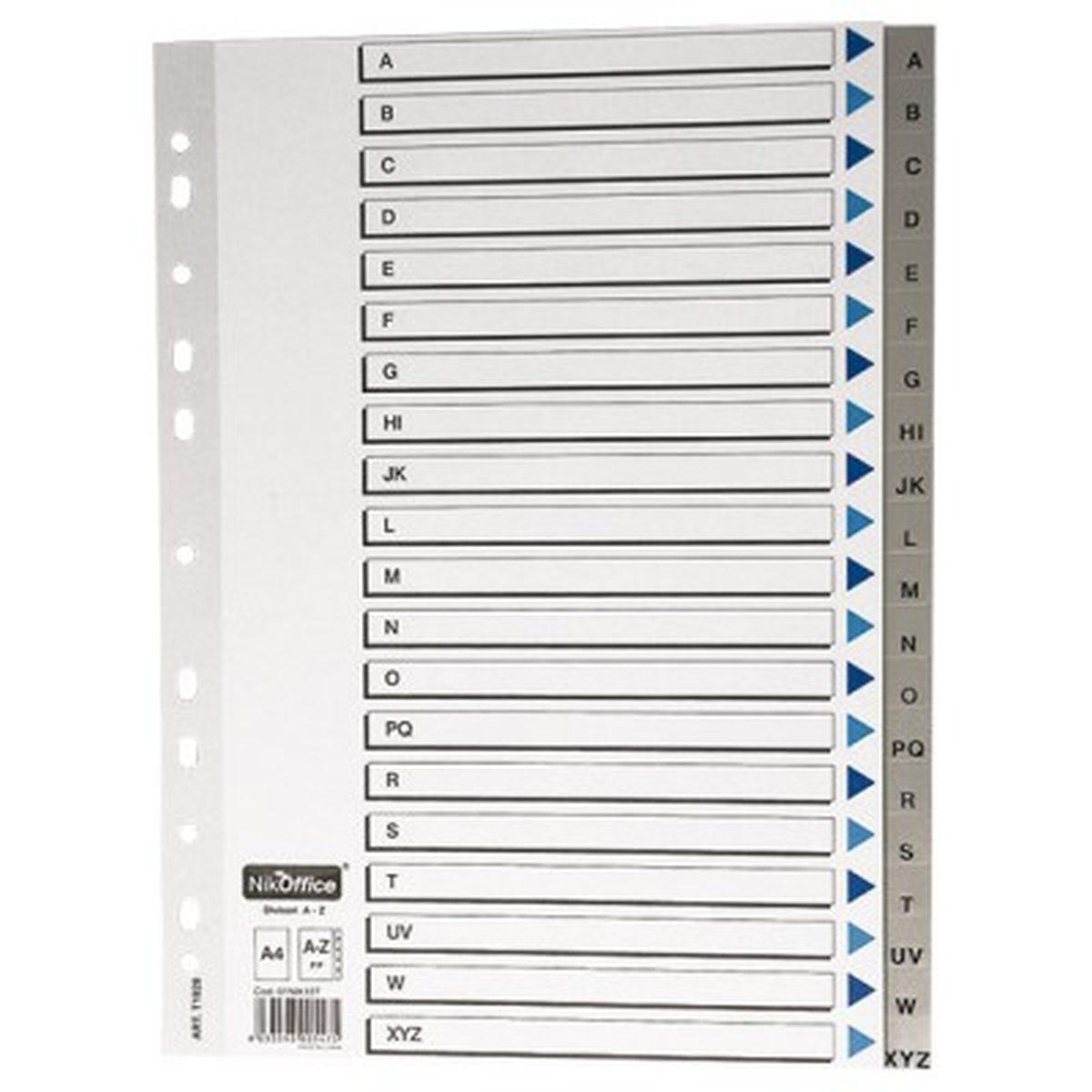 Divisori a4 alfabetici a-z plastificati