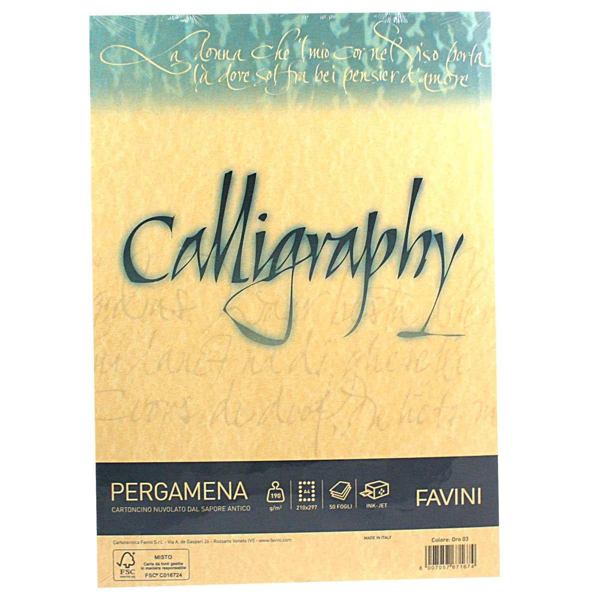 Calligraphy pergamena a4 50fg 190gr oro