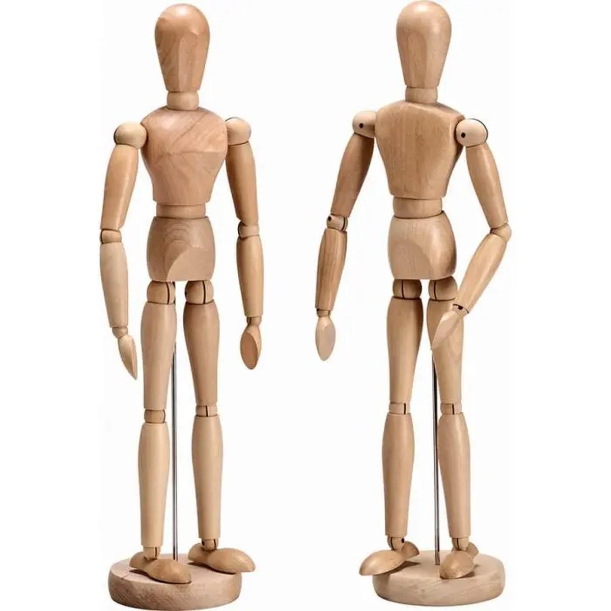 Manichino legno 31cm con base uomo
