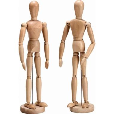 Manichino legno 31cm con base uomo