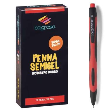 Penna semigel colorosa rosso cf12