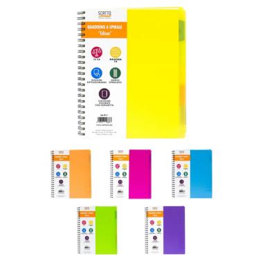 Maxi quad spiralato a4 c/divori 5mm 120fg fluo