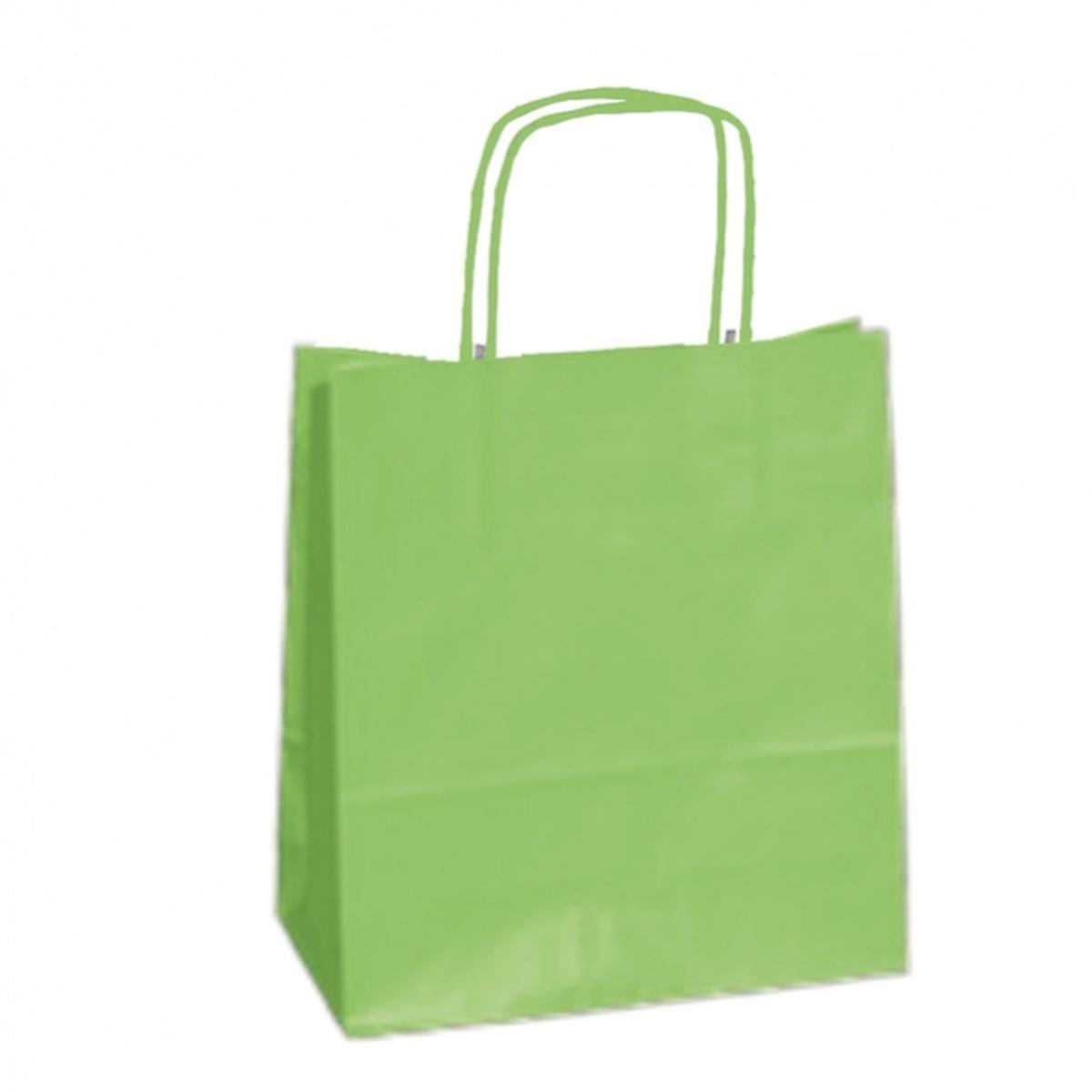 Shoppers in carta con cordino 14x9x20 verde mela