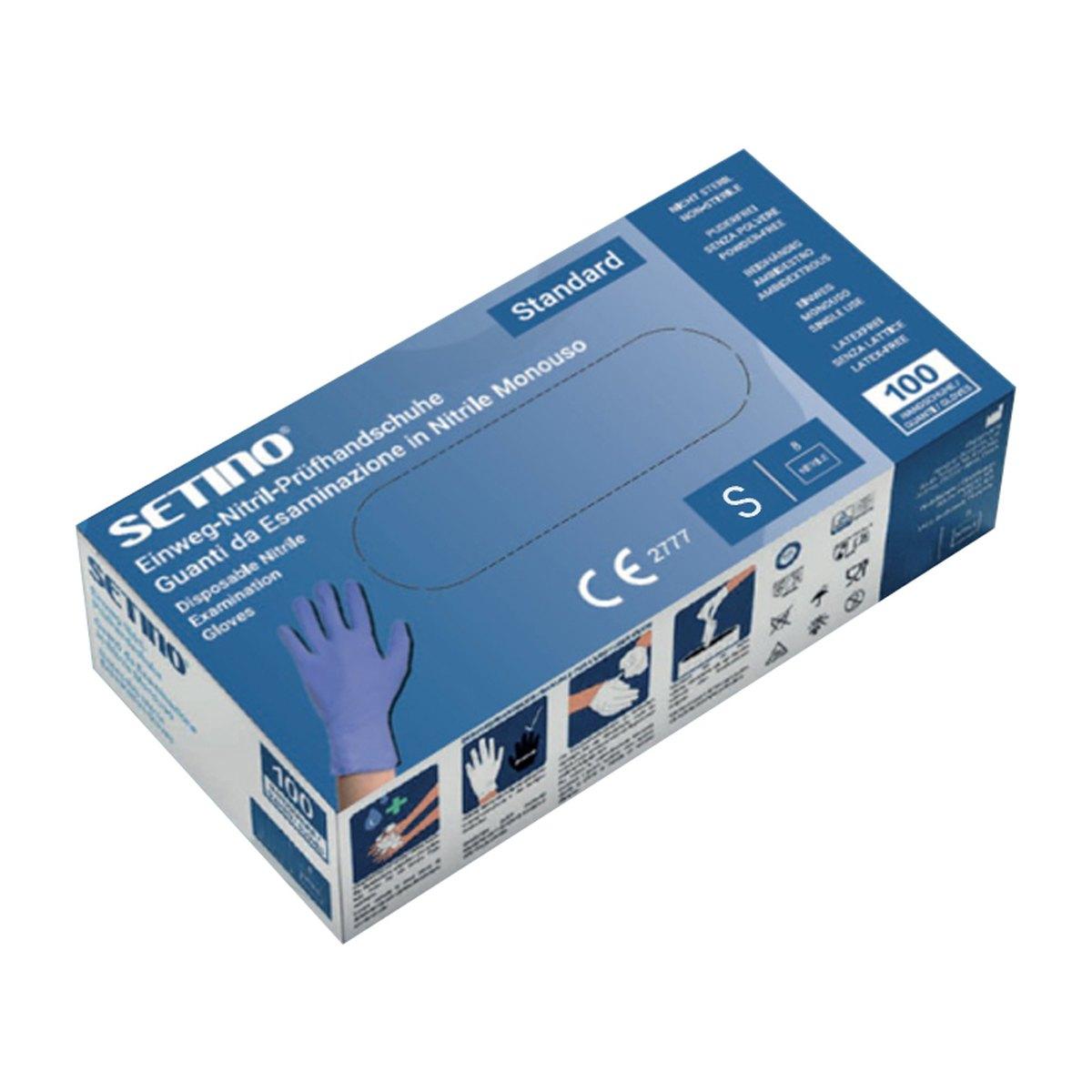 Guanti monouso setino nitrile blue 3,5gr tg.m