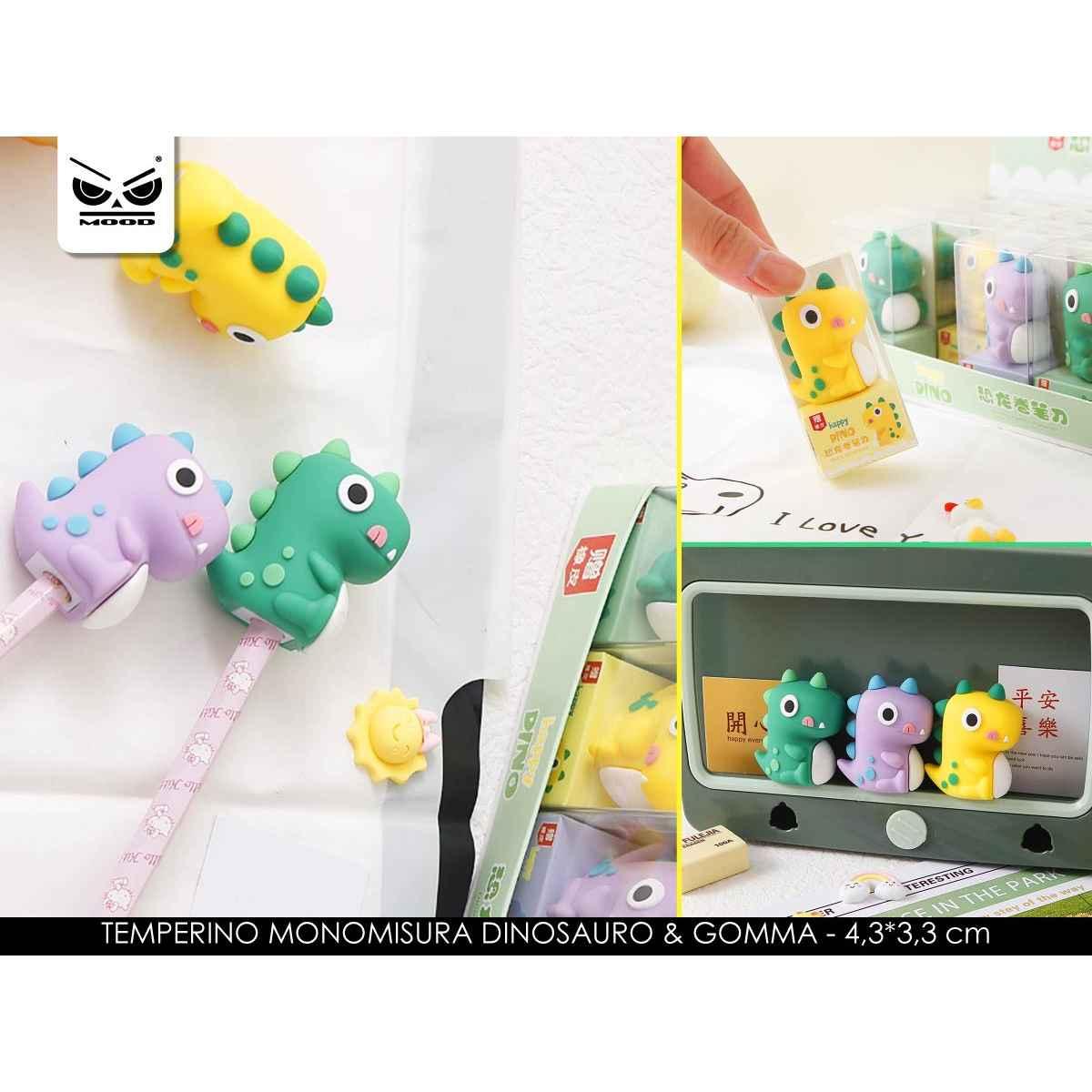 Temperino dinosauro & gomma