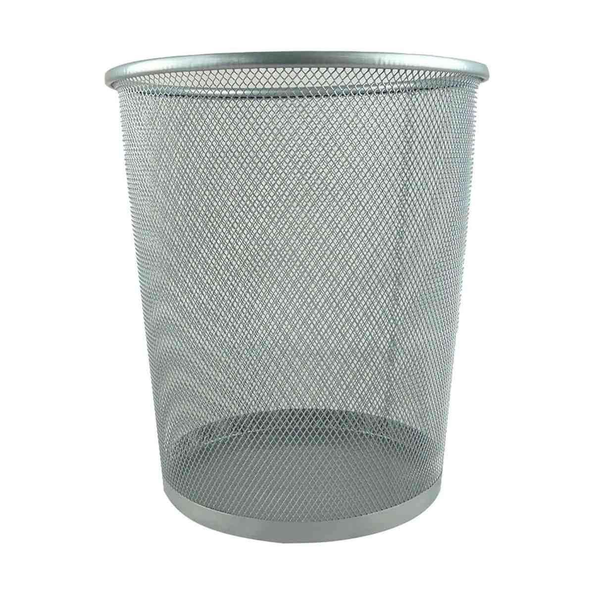 Cestino gettacarte metallo silver h34