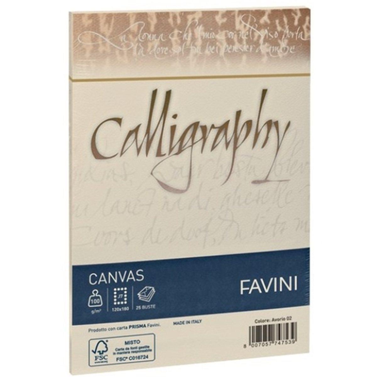 Calligraphy canvas 25 buste avorio 12x18