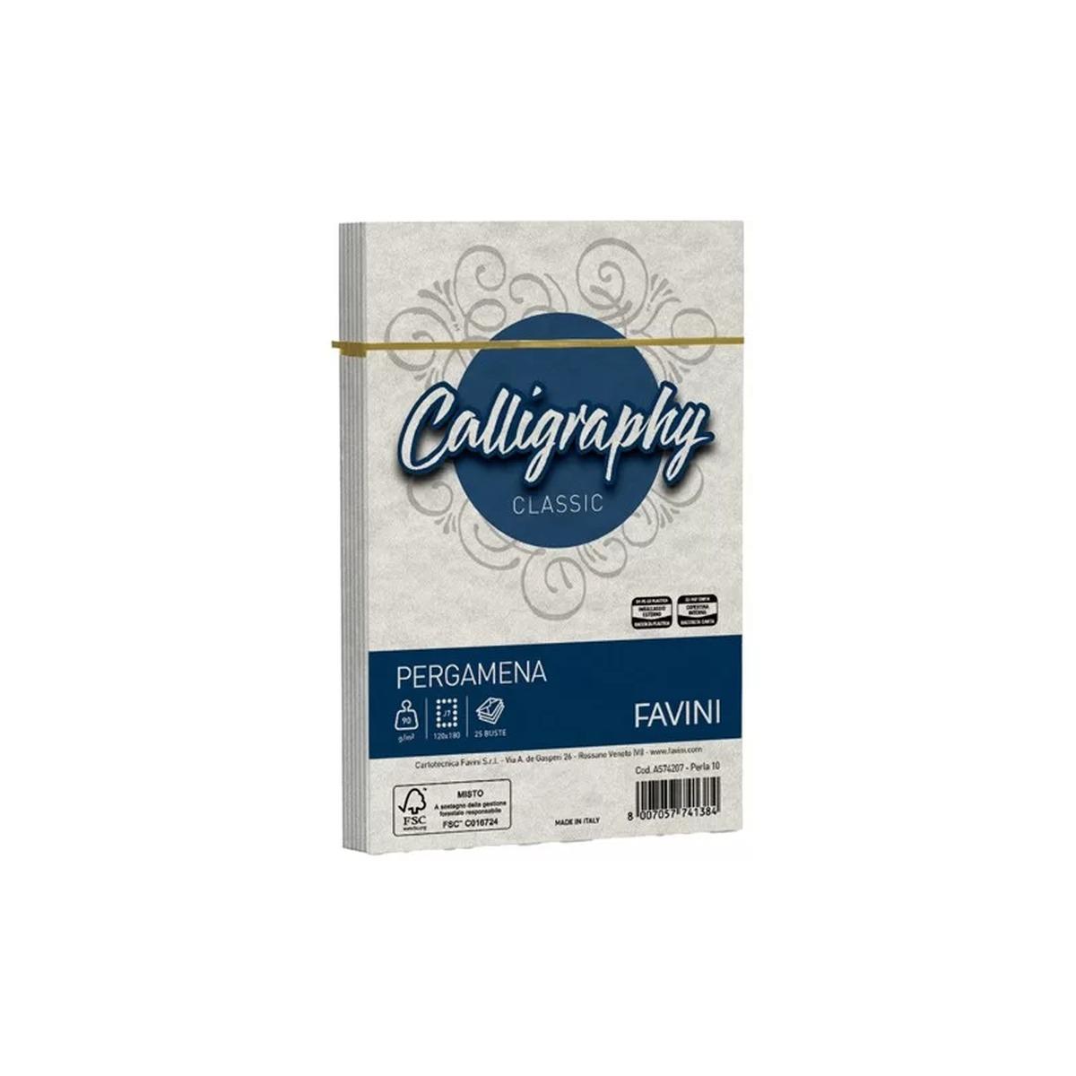 Calligraphy pergamena 25bs 12x18 gr90 perla