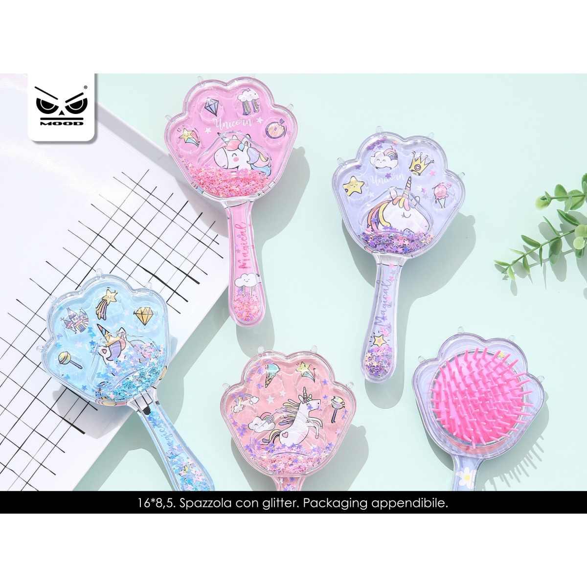 Spazzola glitter zampetta unicorno