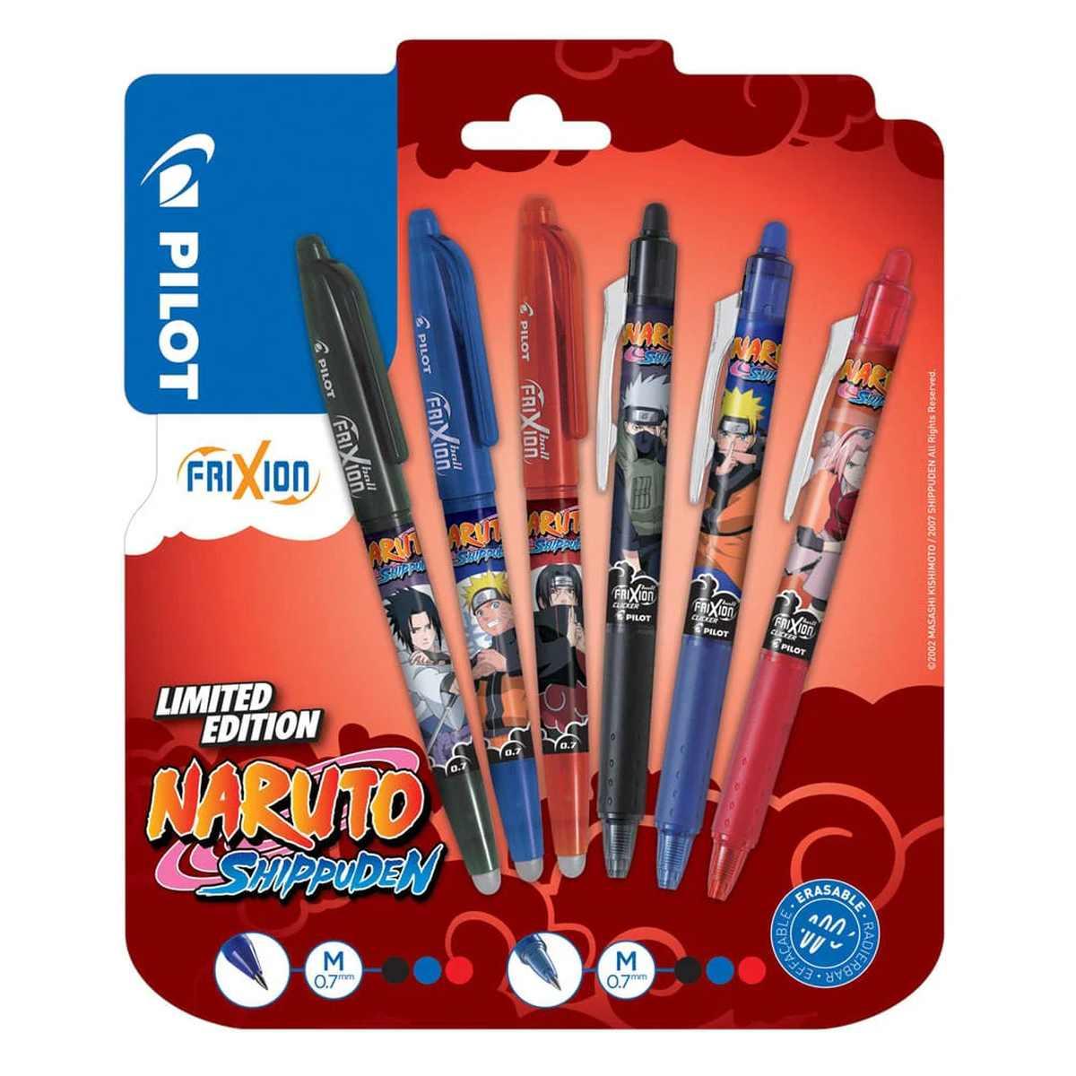 Clip strip 12 set da 3pz frixion ball e clicker naruto