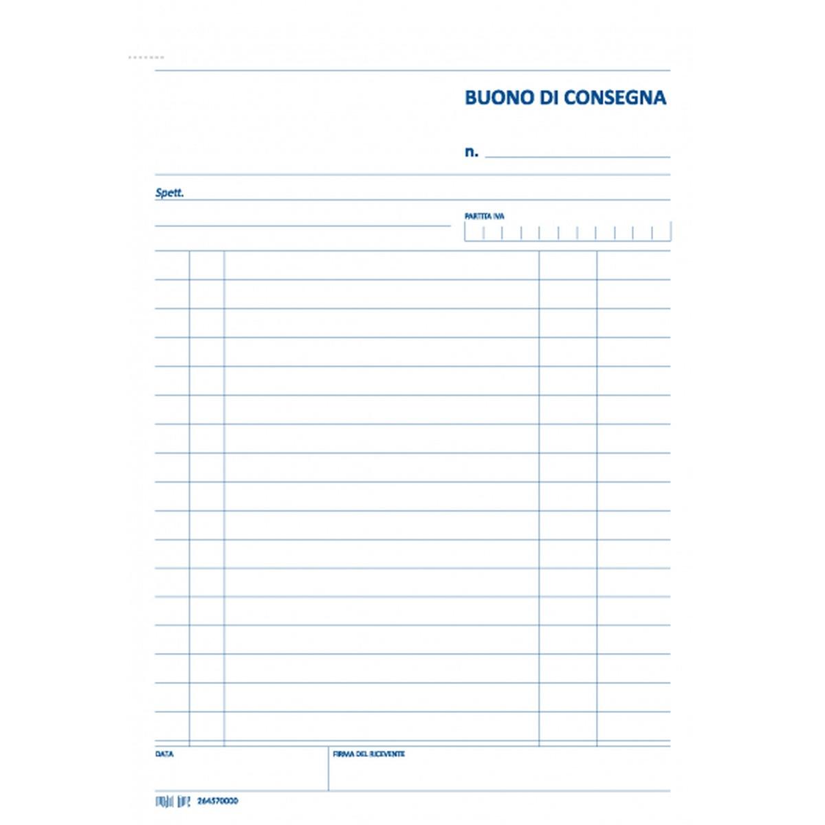 Blocco buono di consegna 14,8x21,5 2cop autoc.