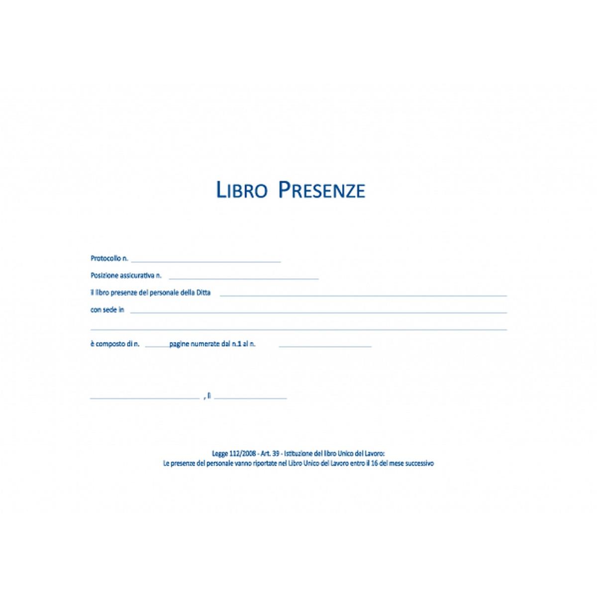 Blocco presenze mensili a4 50x2 aut