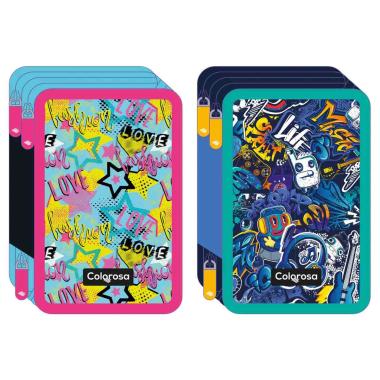 Astuccio 3zip bkl colorosa 12+18 giotto fantasia